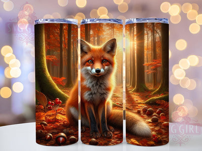 Autumn Woodland Fox Tumbler, Woodland Animal Wrap, 20oz Tumbler Sublimation, Cute Fall Forest Design, Rustic Wildlife Sublimation, Cozy Nature Tumbler, Seasonal Critter Wrap Sublimation SvggirlplusArt 