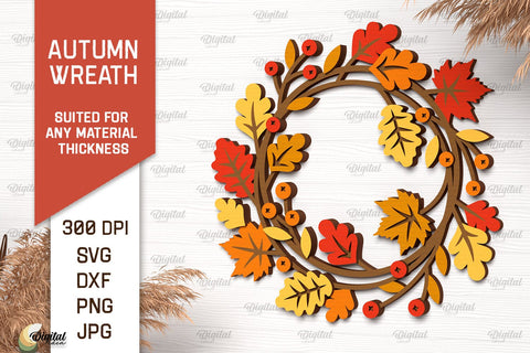 Autumn Wreaths Laser Cut Bundle. Fall Wreaths Decor SVG SVG Evgenyia Guschina 