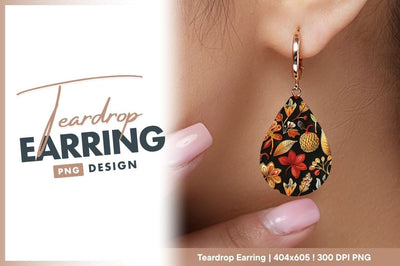 Autumnal embroidery pattern fall leaves and berries Sublimation Regulrcrative 