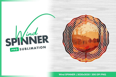 Autumnal landscape design for wind spinner round Sublimation Regulrcrative 