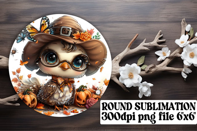 AutumnThemed Turkey Round Design Sublimation PNG Sublimation afrosvg 