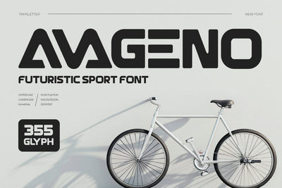 Avageno - Futuristic Font Font twinletter 