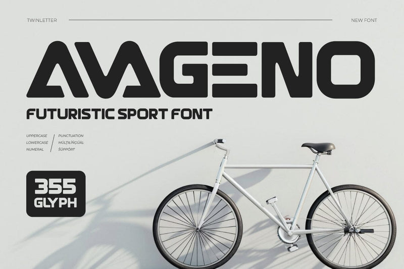 Avageno - Futuristic Font Font twinletter 