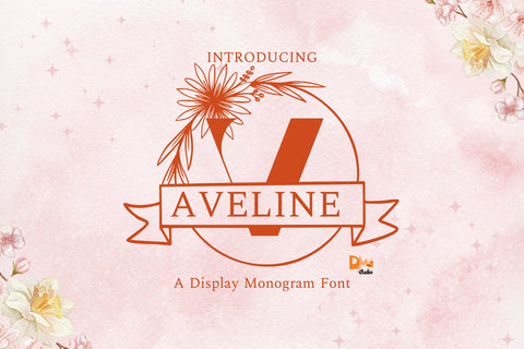 Aveline Line Monogram Font Dm Letter Studio 