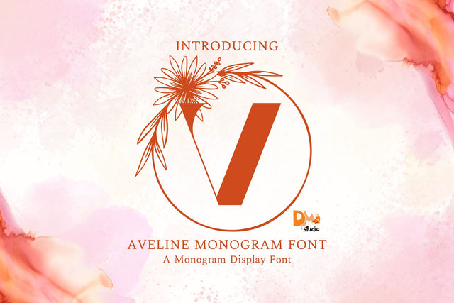 Aveline Monogram Font Dm Letter Studio 