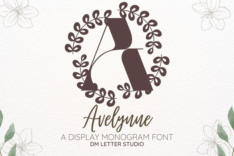 Avelynne Monogram Font Font Dm Letter Studio 