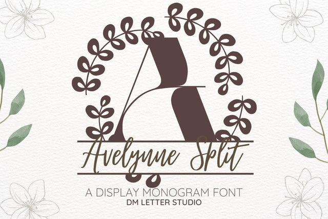 Avelynne Split Monogram Font Font Dm Letter Studio 