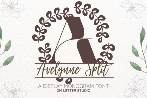 Avelynne Split Monogram Font Font Dm Letter Studio 