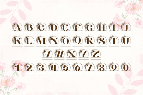 Aventine Floral Line Monogram Font Dm Letter Studio 