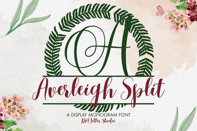Averleigh Split Monogram Font Font Dm Letter Studio 
