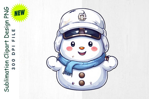 Aviator Snowman Holding Snowflake Sublimation Clipart Sublimation Regulrcrative 