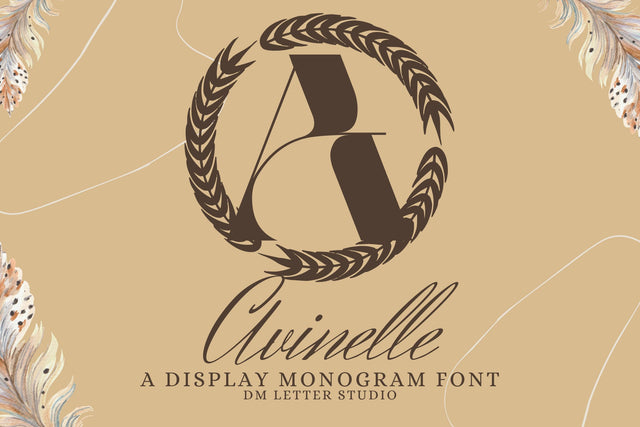 Avinelle Monogram Font Font Dm Letter Studio 