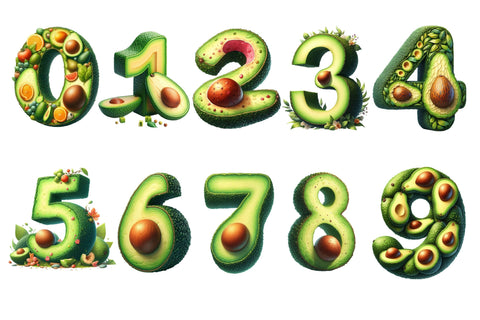 Avocado Alphabet Sublimation Clipart Sublimation designartist 