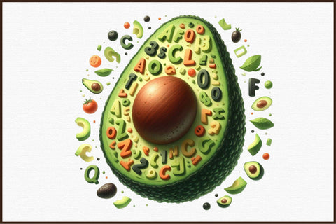 Avocado Alphabet Sublimation Clipart Sublimation designartist 
