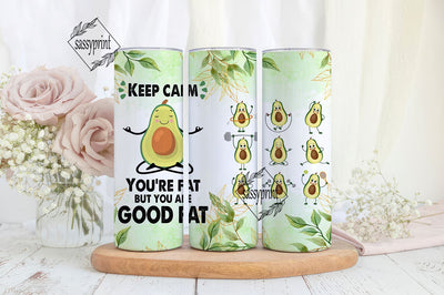 Avocado Tumbler Cup 20oz Stainless Steel Travel Mug With Lid Cute Avocado Exercise Yoga Cups, Design Straight & Tapered Tumbler PNG, Digital Download Sublimation sassyprint 
