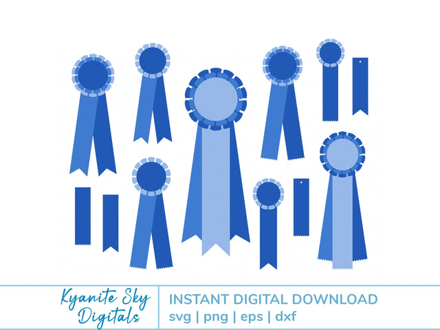 Award Ribbon SVG Bundle rosette ribbon shapes SVG Kyanite Sky Digitals 