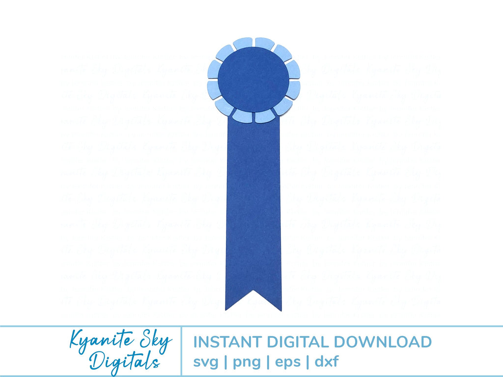 Award Ribbon With Rosette SVG paper shape cut file - So Fontsy