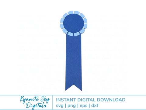 Award Ribbon With Rosette SVG paper shape cut file SVG Kyanite Sky Digitals 