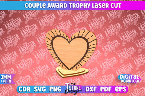 Award Trophy Laser Cut Bundle | Couple Award Trophy | Laser Cut Design | CNC Files SVG The T Store Design 