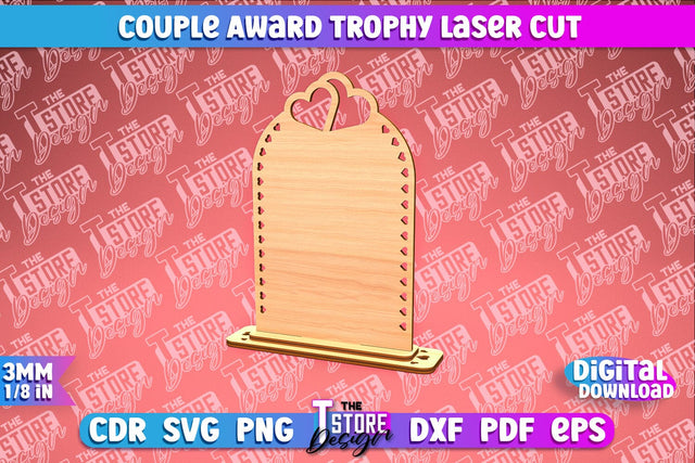 Award Trophy Laser Cut | Couple Award Trophy | Laser Cut Design | CNC File SVG The T Store Design 
