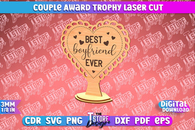 Award Trophy Laser Cut | Couple Award Trophy | Laser Cut Design | CNC File SVG The T Store Design 