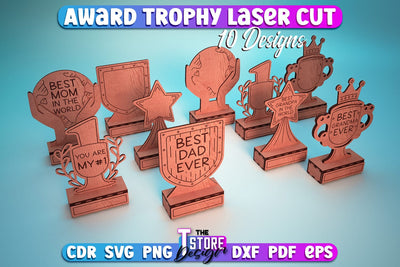Award Trophy Laser Cut | Couple Award Trophy | Laser Cut Design | CNC File SVG The T Store Design 