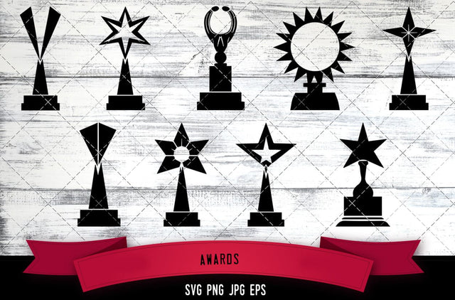 Awards Vector Bundle - JPG, SVG, PNG, EPS - Digital Download with Commercial License for Cricut, Silhouette, Scan N Cut Crafting SVG Loveleen Kaur 