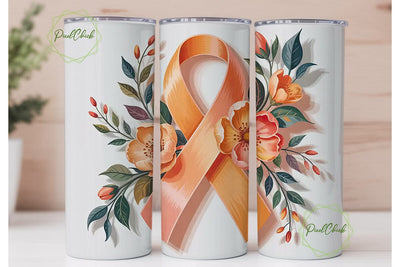 Awareness Ribbon Floral 20oz Tumbler Sublimation PixelChick 