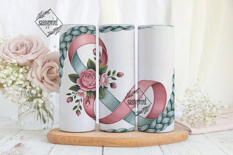 Awareness Ribbon Floral 20oz Tumbler Sublimation sassyprint 