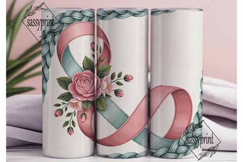 Awareness Ribbon Floral 20oz Tumbler Sublimation sassyprint 