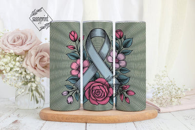 Awareness Ribbon Floral 20oz Tumbler Sublimation sassyprint 