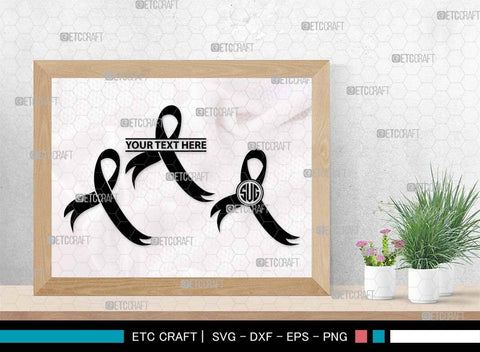 Awareness Ribbon Monogram, Awareness Ribbon Silhouette, Ribbon SVG, Feather Svg, Suicide Loss Svg, Cancer Svg, Breast Cancer Svg, Suicide Svg, Ribbon Bundle, SB00575 SVG ETC Craft 