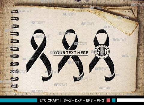 Awareness Ribbon Monogram, Awareness Ribbon Silhouette, Ribbon SVG, Feather Svg, Suicide Loss Svg, Cancer Svg, Breast Cancer Svg, Suicide Svg, Ribbon Bundle, SB00575 SVG ETC Craft 