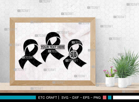 Awareness Ribbon Monogram, Awareness Ribbon Silhouette, Ribbon SVG, Feather Svg, Suicide Loss Svg, Cancer Svg, Breast Cancer Svg, Suicide Svg, Ribbon Bundle, SB00575 SVG ETC Craft 