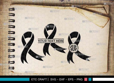 Awareness Ribbon Monogram, Awareness Ribbon Silhouette, Ribbon SVG, Feather Svg, Suicide Loss Svg, Cancer Svg, Breast Cancer Svg, Suicide Svg, Ribbon Bundle, SB00575 SVG ETC Craft 
