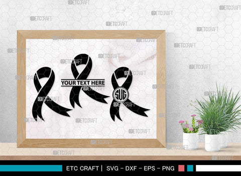Awareness Ribbon Monogram, Awareness Ribbon Silhouette, Ribbon SVG, Feather Svg, Suicide Loss Svg, Cancer Svg, Breast Cancer Svg, Suicide Svg, Ribbon Bundle, SB00575 SVG ETC Craft 