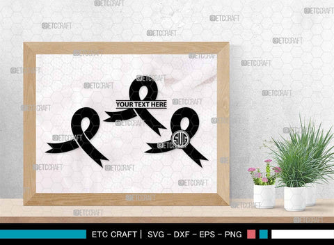 Awareness Ribbon Monogram, Awareness Ribbon Silhouette, Ribbon SVG, Feather Svg, Suicide Loss Svg, Cancer Svg, Breast Cancer Svg, Suicide Svg, Ribbon Bundle, SB00575 SVG ETC Craft 
