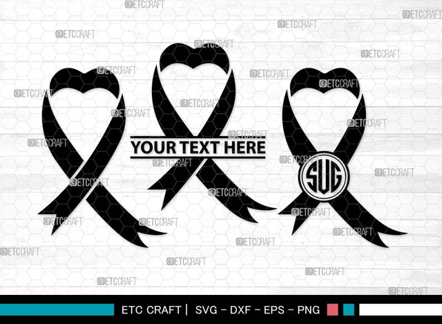 Awareness Ribbon Monogram, Awareness Ribbon Silhouette, Ribbon SVG, Feather Svg, Suicide Loss Svg, Cancer Svg, Breast Cancer Svg, Suicide Svg, Ribbon Bundle, SB00575 SVG ETC Craft 