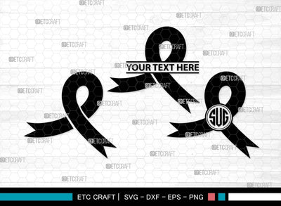 Awareness Ribbon Monogram, Awareness Ribbon Silhouette, Ribbon SVG, Feather Svg, Suicide Loss Svg, Cancer Svg, Breast Cancer Svg, Suicide Svg, Ribbon Bundle, SB00575 SVG ETC Craft 