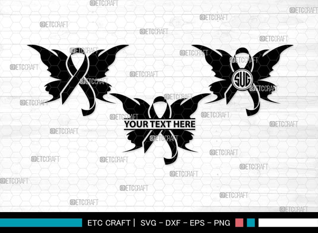 Awareness Ribbon Monogram, Awareness Ribbon Silhouette, Ribbon SVG, Feather Svg, Suicide Loss Svg, Cancer Svg, Breast Cancer Svg, Suicide Svg, Ribbon Bundle, SB00575 SVG ETC Craft 