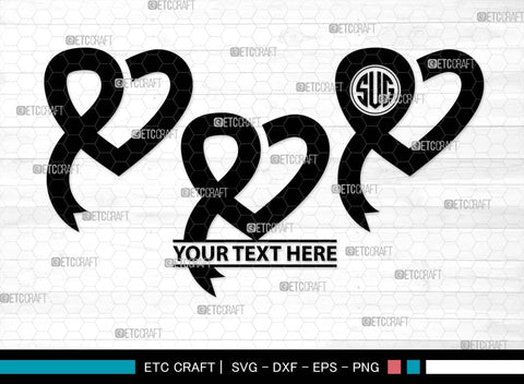 Awareness Ribbon Monogram, Awareness Ribbon Silhouette, Ribbon SVG, Feather Svg, Suicide Loss Svg, Cancer Svg, Breast Cancer Svg, Suicide Svg, Ribbon Bundle, SB00575 SVG ETC Craft 