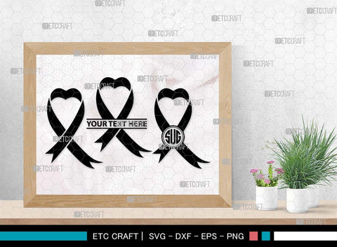 Awareness Ribbon Monogram, Awareness Ribbon Silhouette, Ribbon SVG, Feather Svg, Suicide Loss Svg, Cancer Svg, Breast Cancer Svg, Suicide Svg, Ribbon Bundle, SB00575 SVG ETC Craft 