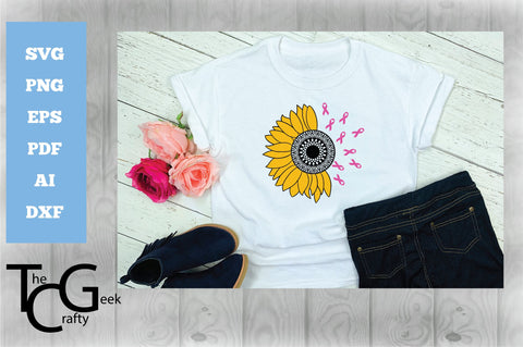 Awareness Ribbon Sunflower SVG SVG The Crafty Geek 