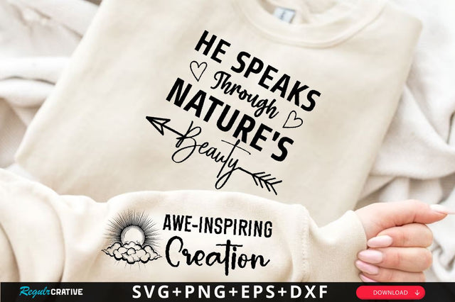 Awe-Inspiring Creation Sleeve SVG Design, Christian Sleeve SVG, Faith SVG Design, Jesus Sleeve SVG SVG Regulrcrative 