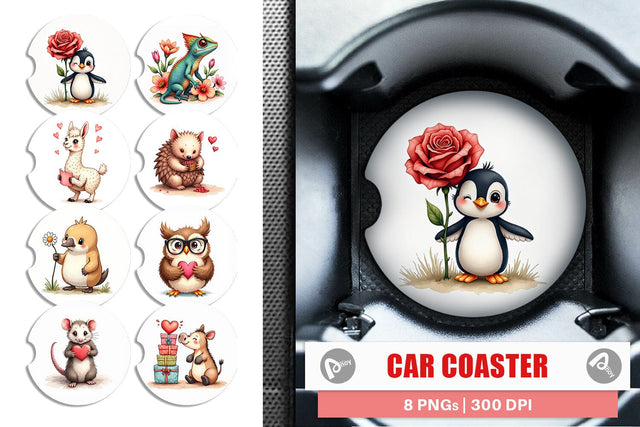Awkward Affection Car Coaster Sublimation artnoy 