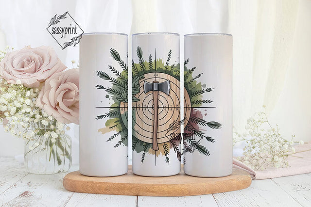 Axe Throwing Tumbler Wrap PNG Sublimation sassyprint 