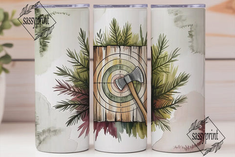 Axe Throwing Tumbler Wrap PNG Sublimation sassyprint 