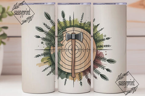 Axe Throwing Tumbler Wrap PNG Sublimation sassyprint 