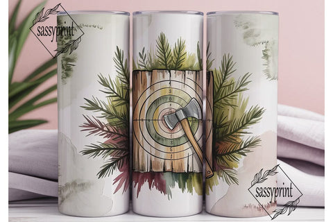 Axe Throwing Tumbler Wrap PNG Sublimation sassyprint 