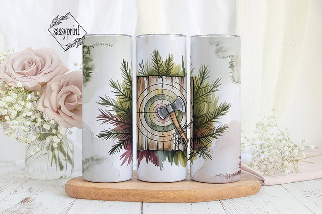 Axe Throwing Tumbler Wrap PNG Sublimation sassyprint 